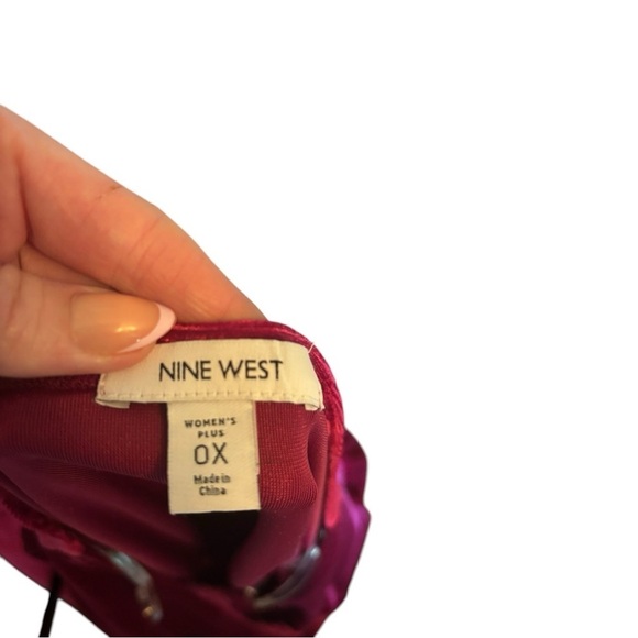 Nine West Pink Velour Wrap Dress Size Extra Large (XL) - Picture 8 of 8